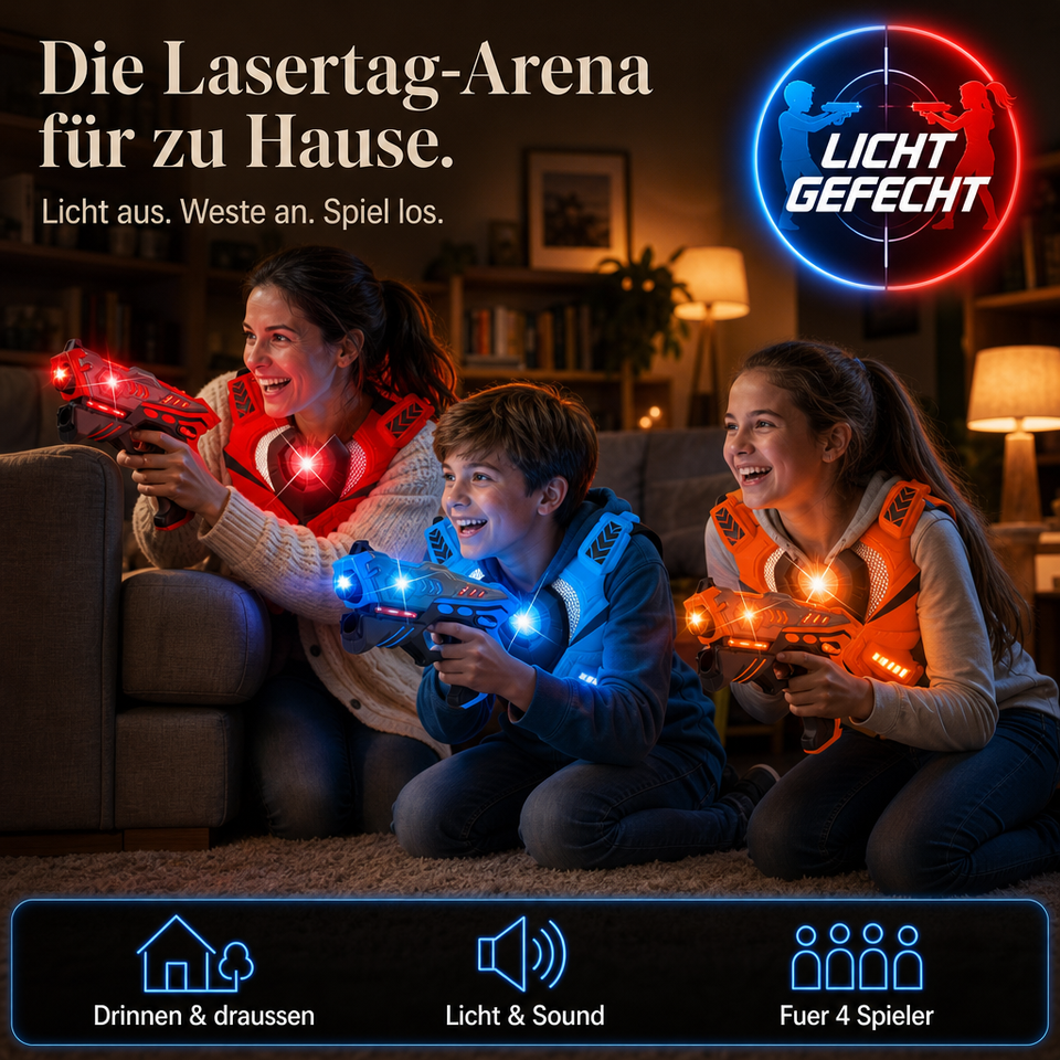 LICHT GEFECHT Laser-Tag-Set für 4 Spieler
